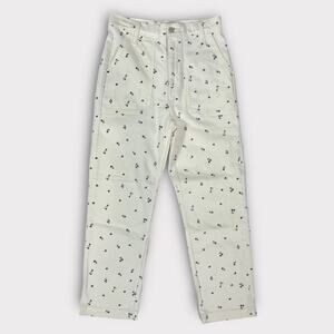 J.Crew Straight-Leg Crop Jean in White Ditsy Floral Size 26